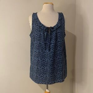 LOFT Navy Patterned Tank Top